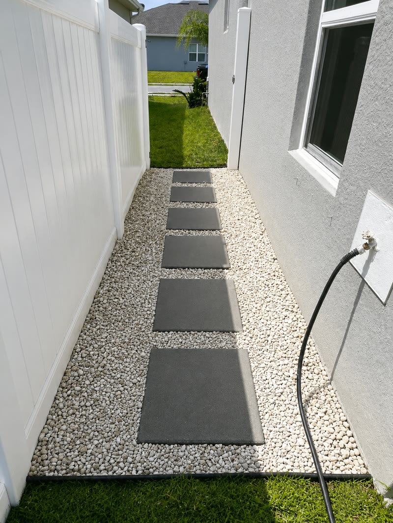 Paver hardscaping walkway installed on a North Brevard property